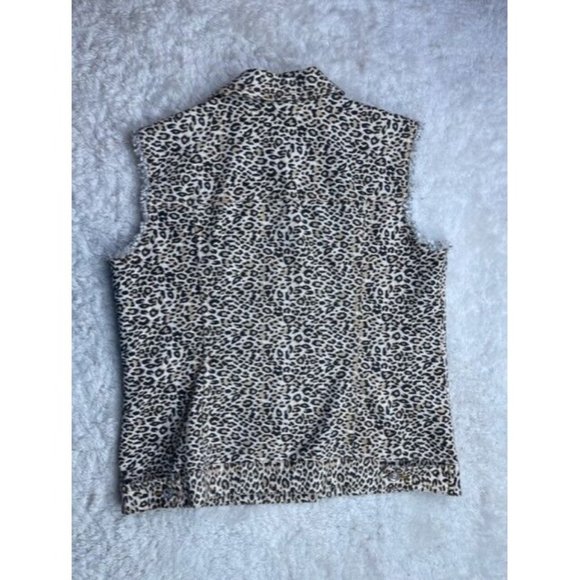 Nygard Size M Womens Denim Jean Vest Animal Print - Picture 3 of 3